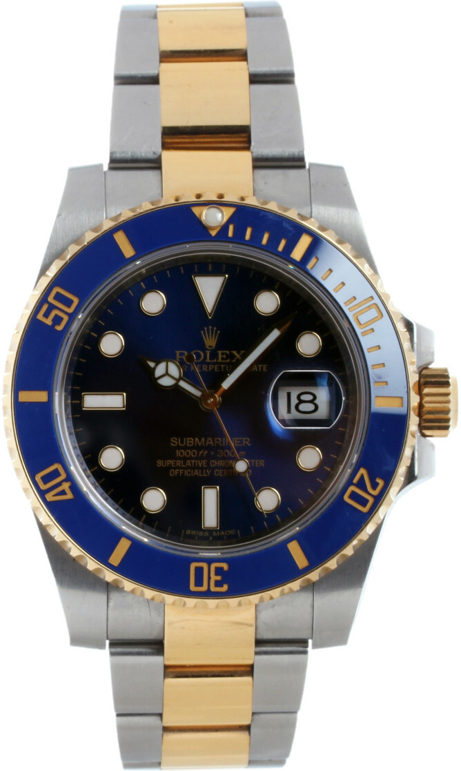 116613LB Rolex Submariner Blå/Doublé, guld Ø40 mm BEGAGNAD 96 595 kr